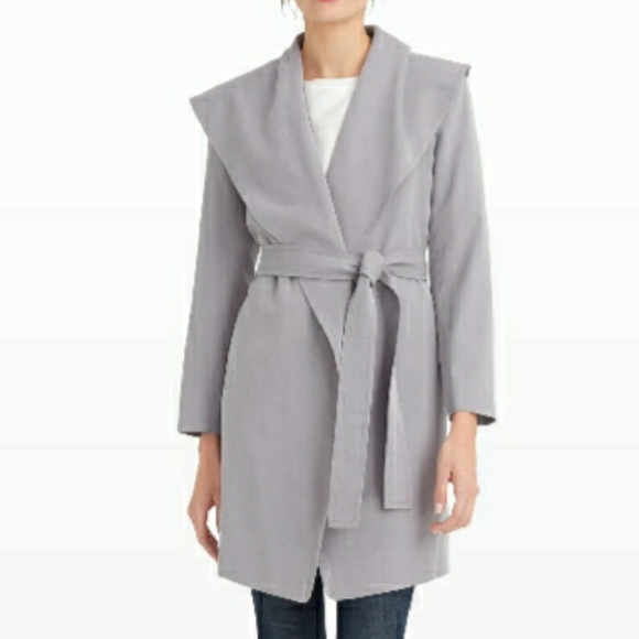 Club Monaco Gray Hanne Wrap Trench Coat SZ Small - Picture 1 of 5